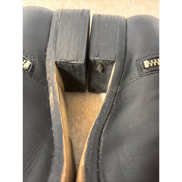 Michael Kors Boots Womens Gansevoort Moto Booties Black Leather Mid Buckle 8.5 - Picture 10 of 13